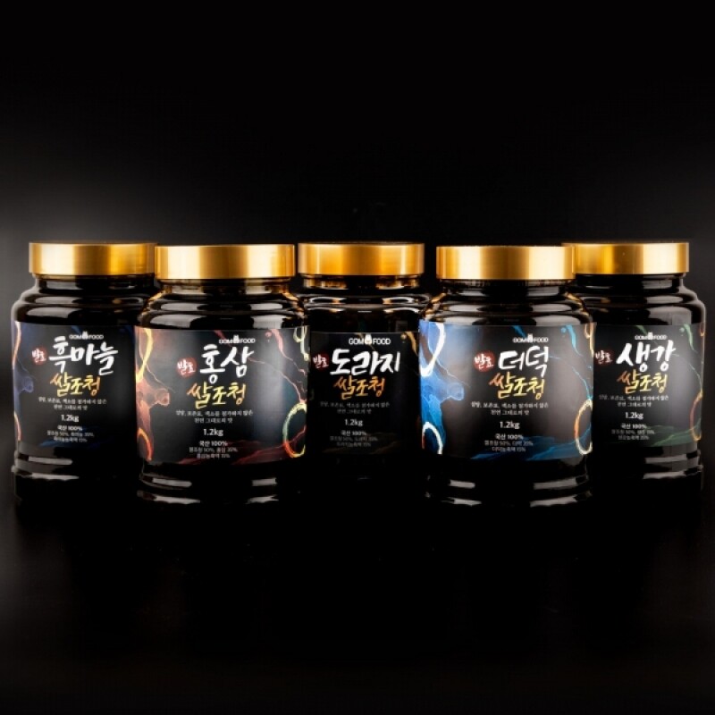 나물캐는곰 협동조합,곰푸드 발효쌀조청 5종(도라지,생강,더덕,흑마늘,홍삼)
