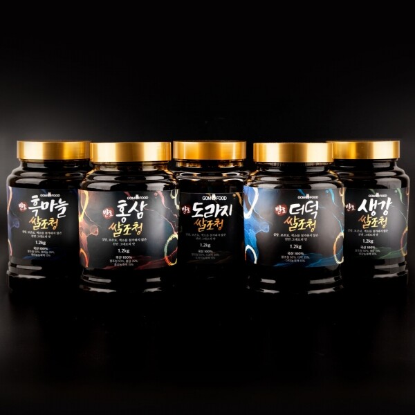 곰푸드 발효쌀조청 5종(도라지,생강,더덕,흑마늘,홍삼)